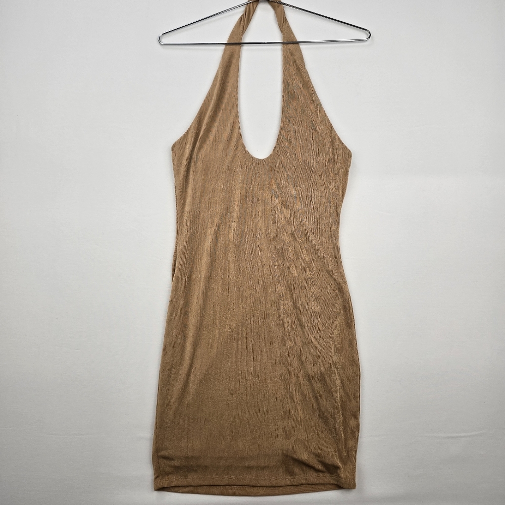 Forever 21 Elegant Tan Halter Dress
